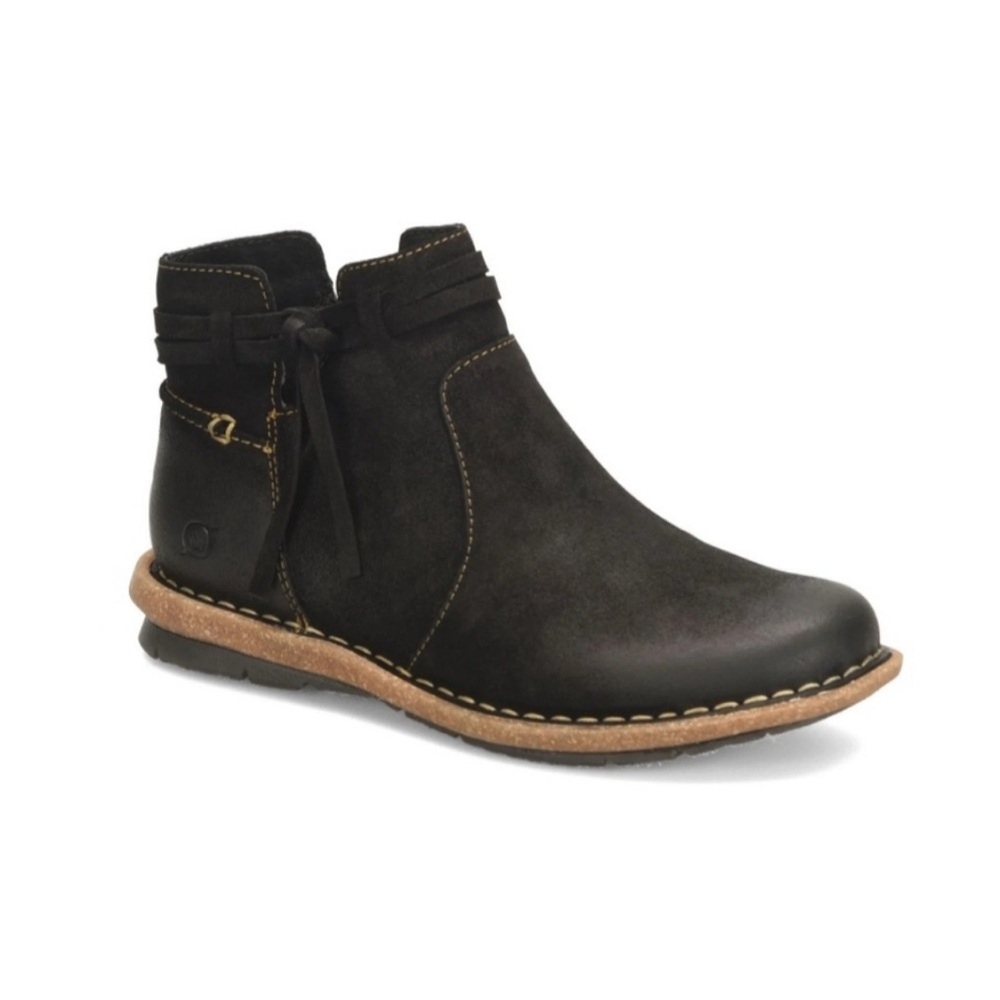 Born Wynter Black Suede Ankle Boots 6